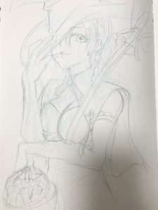 イラストの大まかなラフ