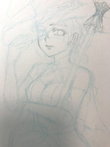 下絵の元となるイラストを描いていく