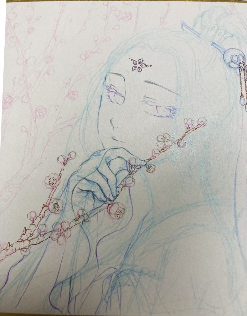 複数のカラーシャープを使った下絵