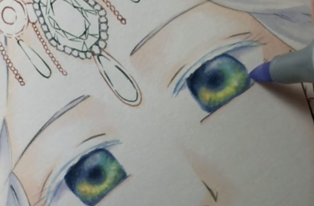 白目をコピックで塗る