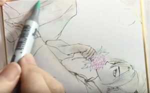 【コピックメイキング】「月・夜空」の塗り方解説下塗り