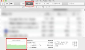 メモリ不足がどうかを確かめる方法2