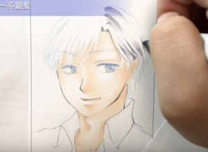 銀髪の塗り方1：ハイライトの塗り残しを意識しつつ影を先に塗っていく