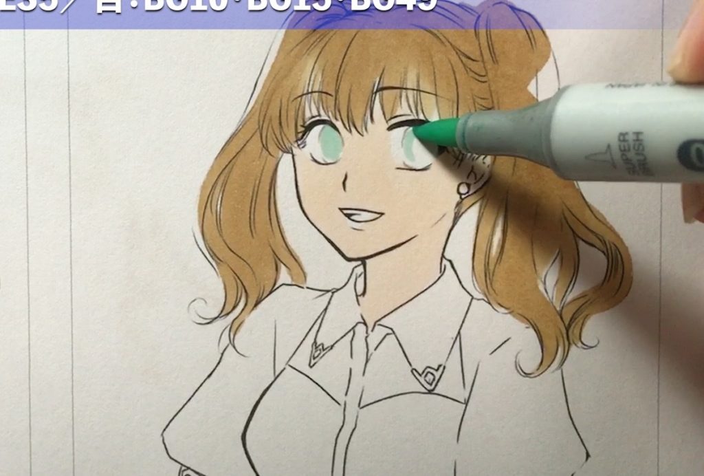 4.アニメ塗り（薄い→乾かしてから→濃い）