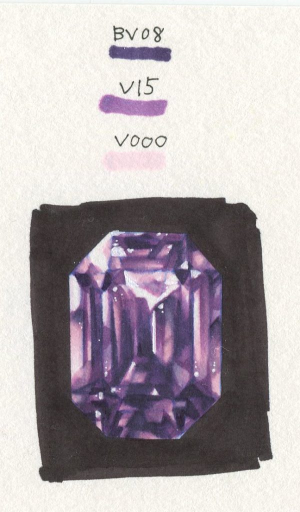 コピックでアメジストの塗り方