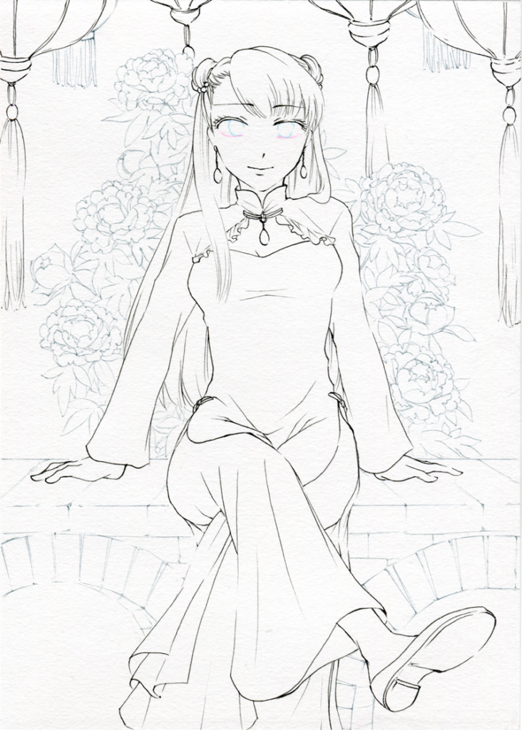 最新コピックチャオ36色スタートセットのみで塗ってみた:線画