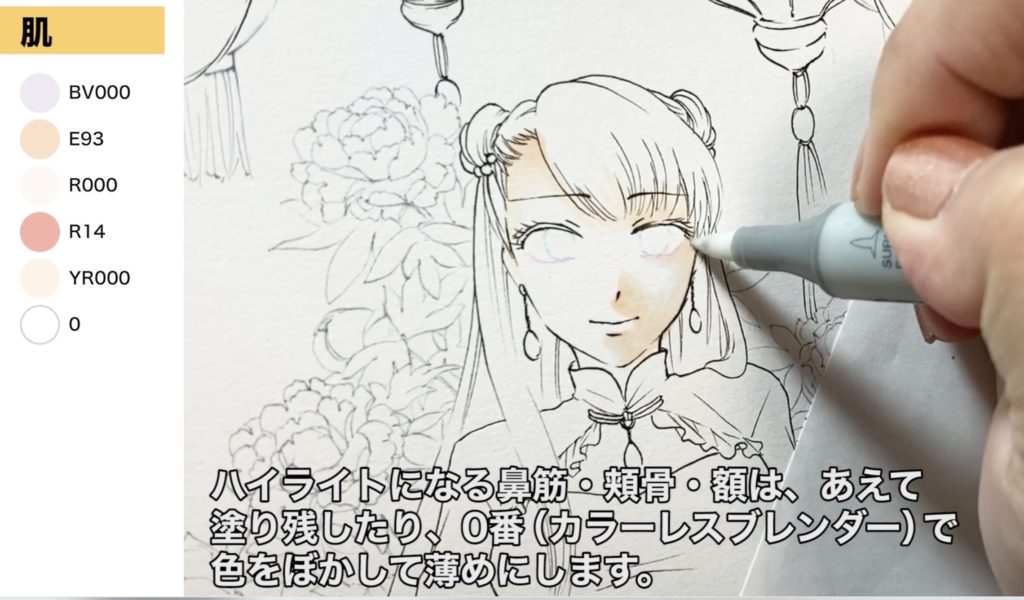 最新コピックチャオ36色スタートセットのみで塗ってみた:肌の塗り方