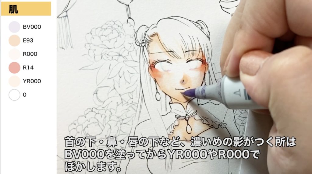 最新コピックチャオ36色スタートセットのみで塗ってみた:肌の陰影の塗り方