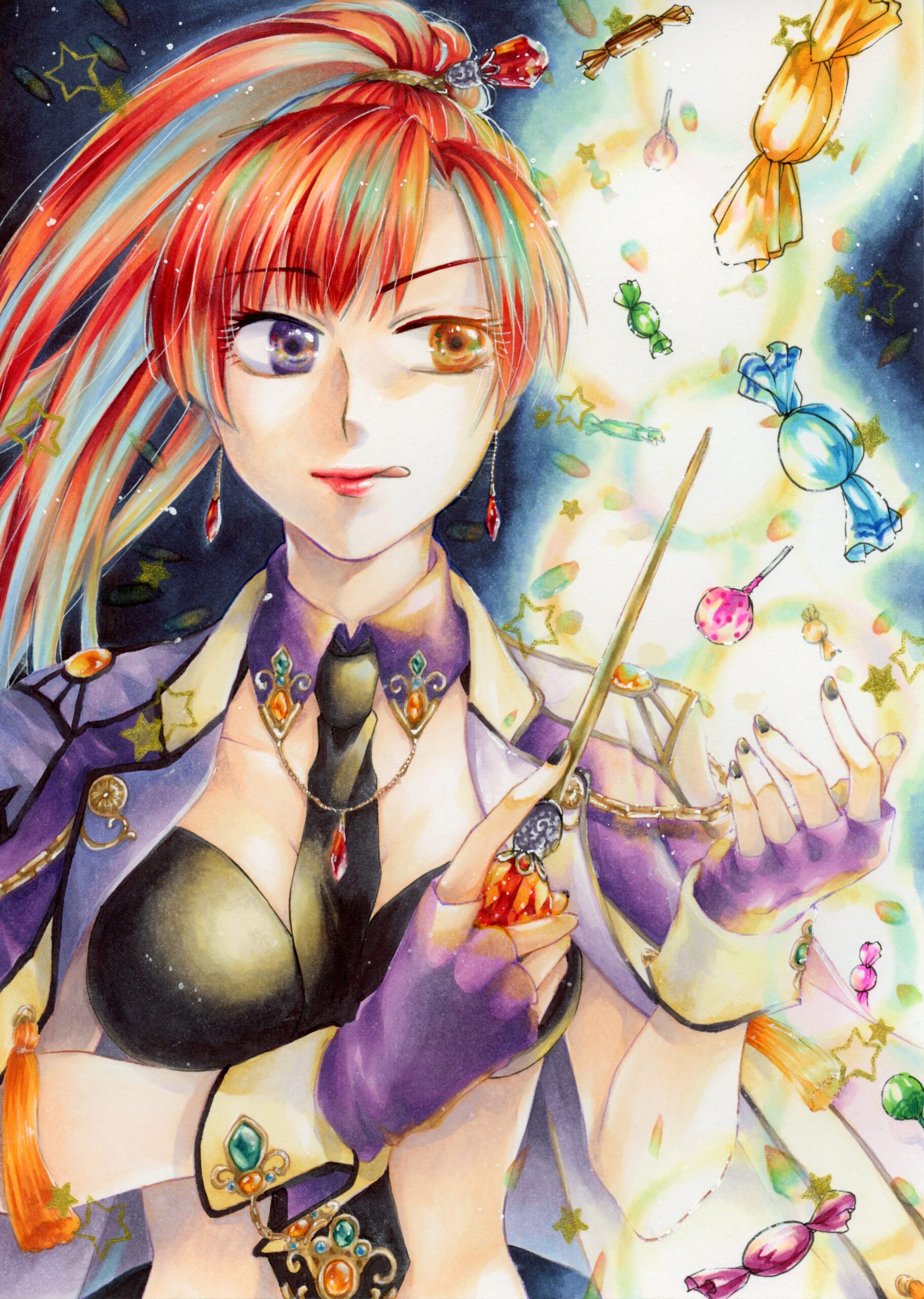 ハロウィンイラストでのプリズム配色活用例